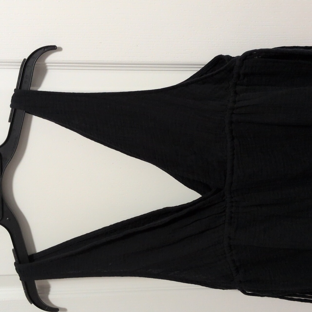 BlackLow Cut Cover Up Midi Dressy, Gauze Material - Picture 5 of 7